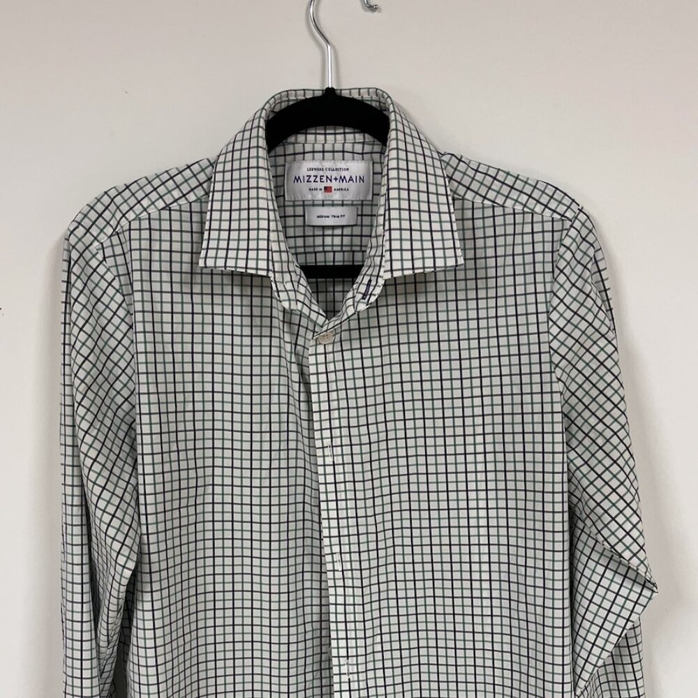 Mizzen + Main Green/Blue Check Dress Shirt